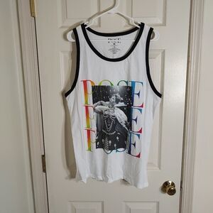 Pose White Tank Top with Graphic